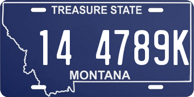 MT license plate 144789K