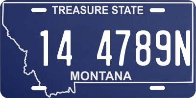 MT license plate 144789N