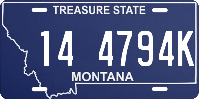 MT license plate 144794K