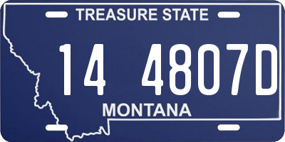 MT license plate 144807D
