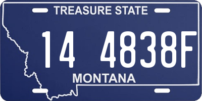MT license plate 144838F