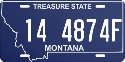 MT license plate 144874F
