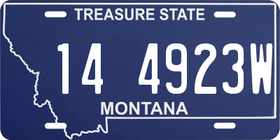 MT license plate 144923W