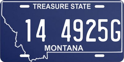 MT license plate 144925G