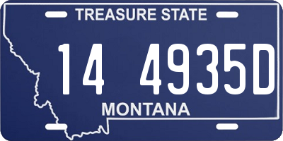 MT license plate 144935D