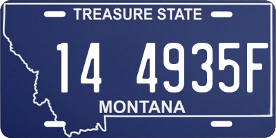 MT license plate 144935F