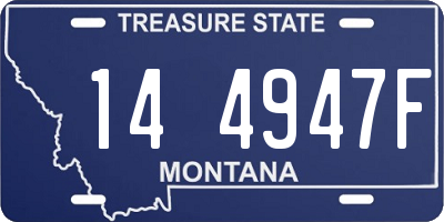MT license plate 144947F