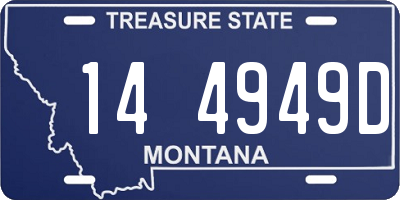 MT license plate 144949D