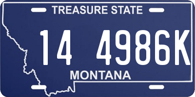 MT license plate 144986K