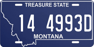 MT license plate 144993D