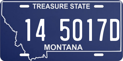 MT license plate 145017D