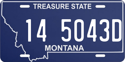MT license plate 145043D