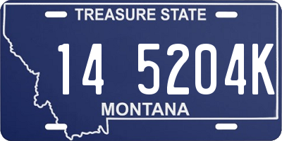 MT license plate 145204K
