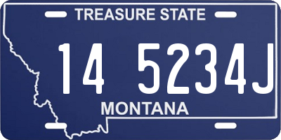 MT license plate 145234J