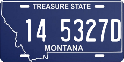 MT license plate 145327D
