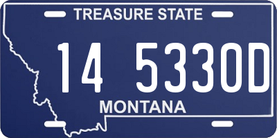 MT license plate 145330D
