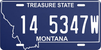 MT license plate 145347W