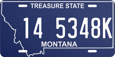 MT license plate 145348K