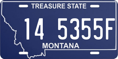 MT license plate 145355F