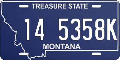 MT license plate 145358K