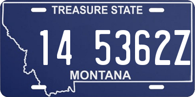 MT license plate 145362Z