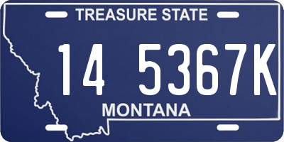 MT license plate 145367K
