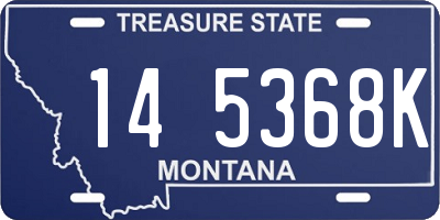 MT license plate 145368K