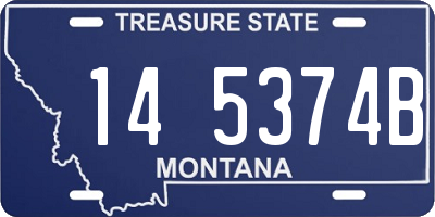 MT license plate 145374B