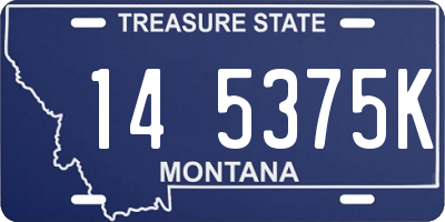 MT license plate 145375K
