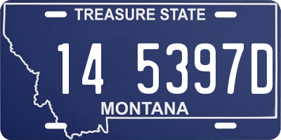 MT license plate 145397D