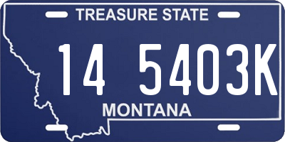MT license plate 145403K
