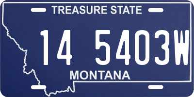 MT license plate 145403W