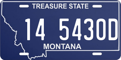 MT license plate 145430D