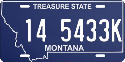 MT license plate 145433K