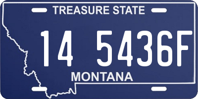 MT license plate 145436F