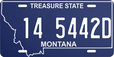 MT license plate 145442D