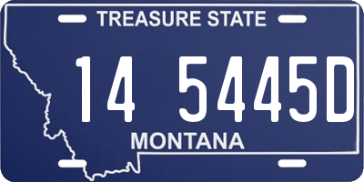 MT license plate 145445D