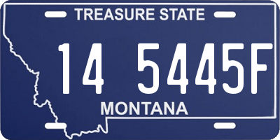 MT license plate 145445F