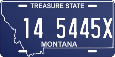 MT license plate 145445X