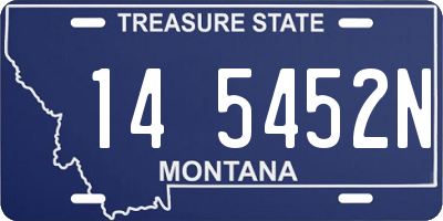 MT license plate 145452N