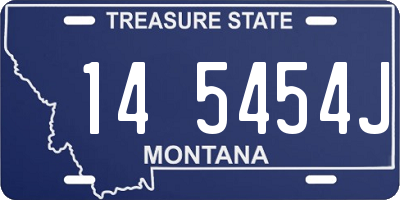 MT license plate 145454J