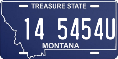 MT license plate 145454U