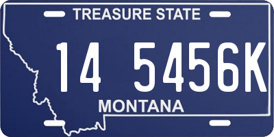 MT license plate 145456K
