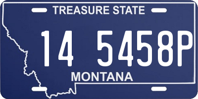 MT license plate 145458P