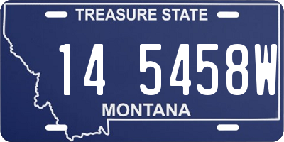 MT license plate 145458W