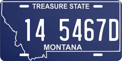 MT license plate 145467D