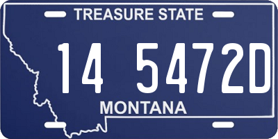 MT license plate 145472D