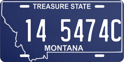 MT license plate 145474C