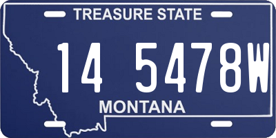 MT license plate 145478W