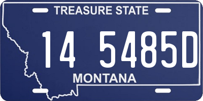 MT license plate 145485D